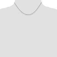 14K White Gold 14" 1.1mm Box Chain with Lobster Clasp - Polished and Rhodium-Plated Finish by Oro Pregiato