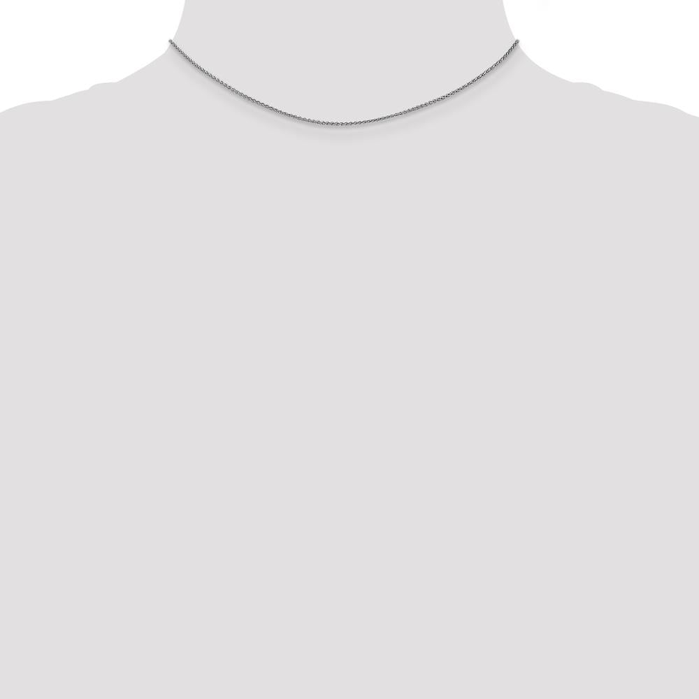 14K White Gold 14" 1.25mm Spiga Chain Necklace with Lobster Clasp by Oro Pregiato