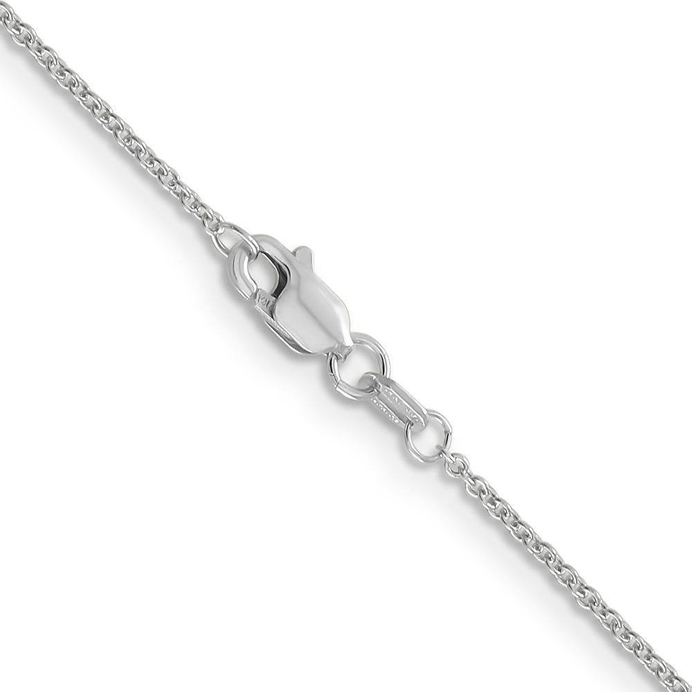 14K White Gold 14" 1.2mm Cable Chain with Lobster Clasp - Polished Rhodium Finish by Oro Pregiato