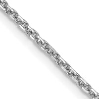 14K White Gold 14" 1.45mm Diamond-Cut Cable Chain Necklace with Lobster Clasp - Polished Finish by Oro Pregiato