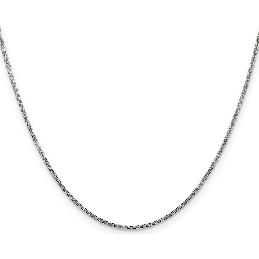 14K White Gold 14" 1.45mm Diamond-Cut Cable Chain Necklace with Lobster Clasp - Polished Finish by Oro Pregiato
