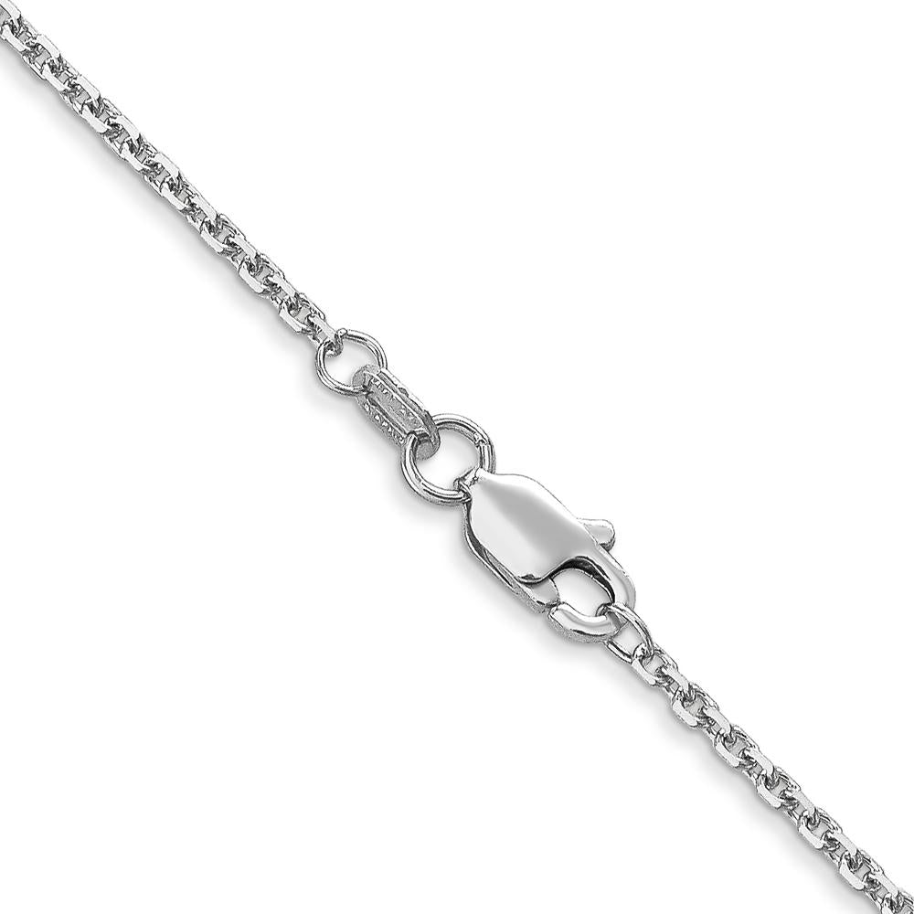 14K White Gold 14" 1.45mm Diamond-Cut Cable Chain Necklace with Lobster Clasp - Polished Finish by Oro Pregiato