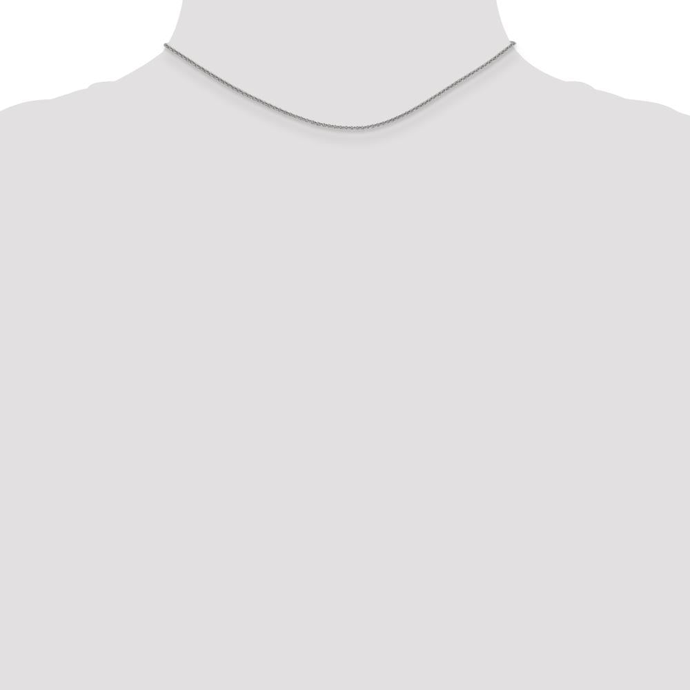14K White Gold 14" 1.4mm Round Open Link Cable Chain with Lobster Clasp by Oro Pregiato