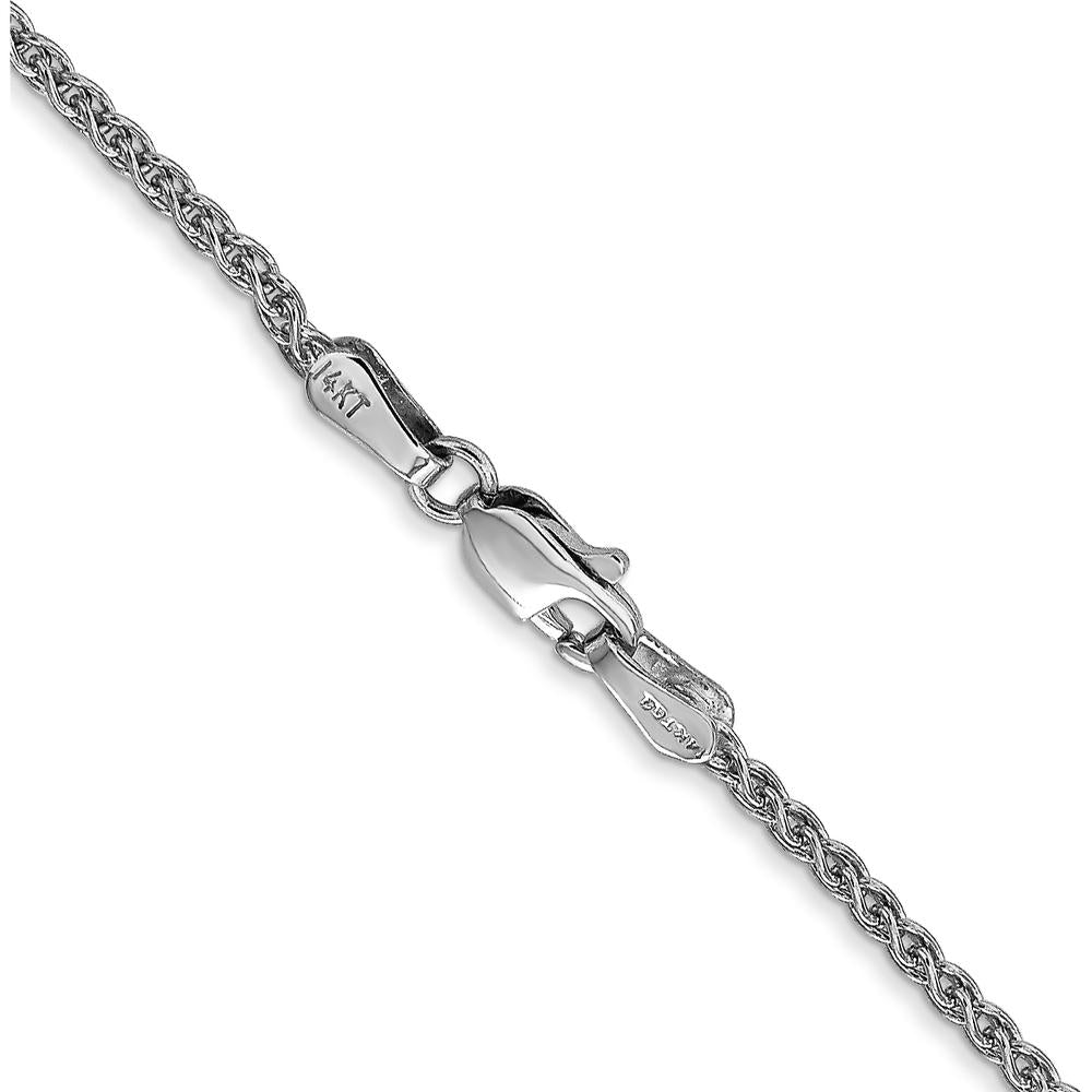 14K White Gold 14" 1.7mm Spiga Chain with Lobster Clasp Necklace - Polished Rhodium Finish by Oro Pregiato