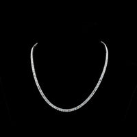 14K White Gold 14.25 Carat Tennis Necklace with Prong Set Emerald Cut Lab Diamonds - E-F Color, VS Clarity, 145 Stones - Covaloro Fine Jewelry