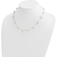 14K White Gold 14-Station Freshwater Cultured Pearl Necklace - 8-9mm by Monteluci Fine Jewelry