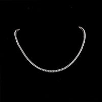 14K White Gold 144-Stone Tennis Necklace with Prong-Set Emerald Cut Lab Diamonds - 14.51 Carats Total Diamond Weight - Covaloro Fine Jewelry