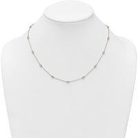 14K White Gold 15-Station Bezel-set Diamond Necklace - 1/2 Carat Total Diamond Weight by Oro Pregiato