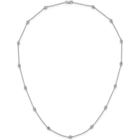 14K White Gold 15-Station Bezel-set Diamond Necklace - 1/2 Carat Total Diamond Weight by Oro Pregiato
