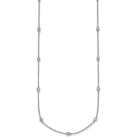 14K White Gold 15-Station Bezel-set Diamond Necklace - 3/8 Carat Total Diamond Weight by Oro Pregiato