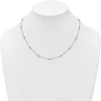 14K White Gold 15-Station Bezel-set Diamond Necklace - 3/8 Carat Total Diamond Weight by Oro Pregiato