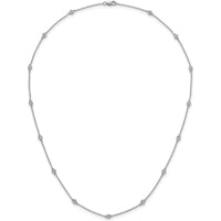 14K White Gold 15-Station Bezel-set Diamond Necklace - 3/8 Carat Total Diamond Weight by Oro Pregiato