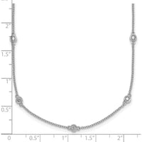 14K White Gold 15-Station Bezel-set Diamond Necklace - 3/8 Carat Total Diamond Weight by Oro Pregiato