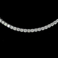 14K White Gold 157-Stone Round Brilliant Cut Diamond Tennis Necklace - 6.96 Carat Total Weight, E-F Color, VS+ Clarity - Covaloro Fine Jewelry