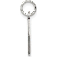 14K White Gold 15mm Hexagon Red Enameled Medical Alert Pendant - Polished Finish by Oro Pregiato