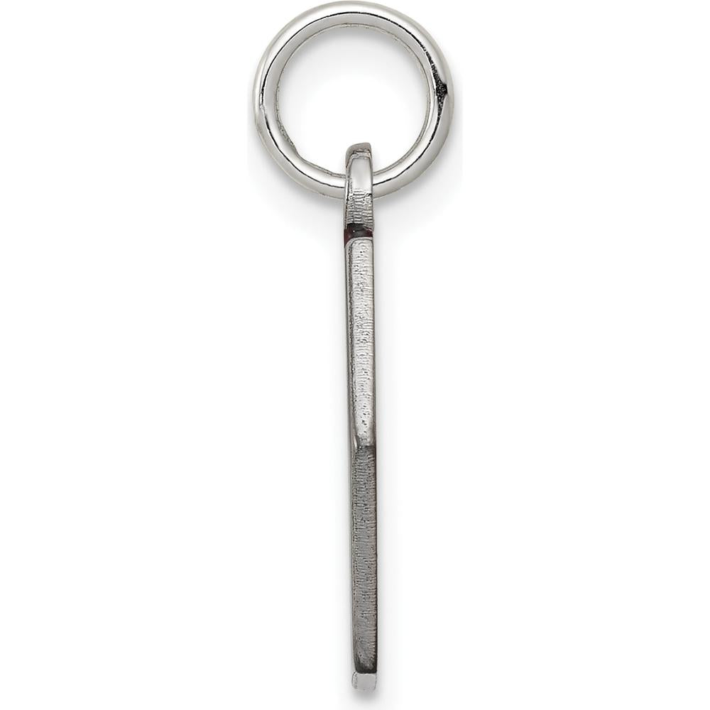 14K White Gold 15mm Hexagon Red Enameled Medical Alert Pendant - Polished Finish by Oro Pregiato