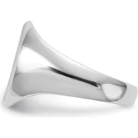 14K White Gold 15mm Men's Signet Ring with Satin Finish and Rhodium Plating by 0