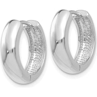 14K White Gold 15mm Round Hinged Hoop Earrings with Polished Finish - Rhodium Plated by 0