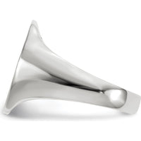 14K White Gold 15x18.5mm Closed Back Men's Signet Ring - Engravable and Sizable by 0