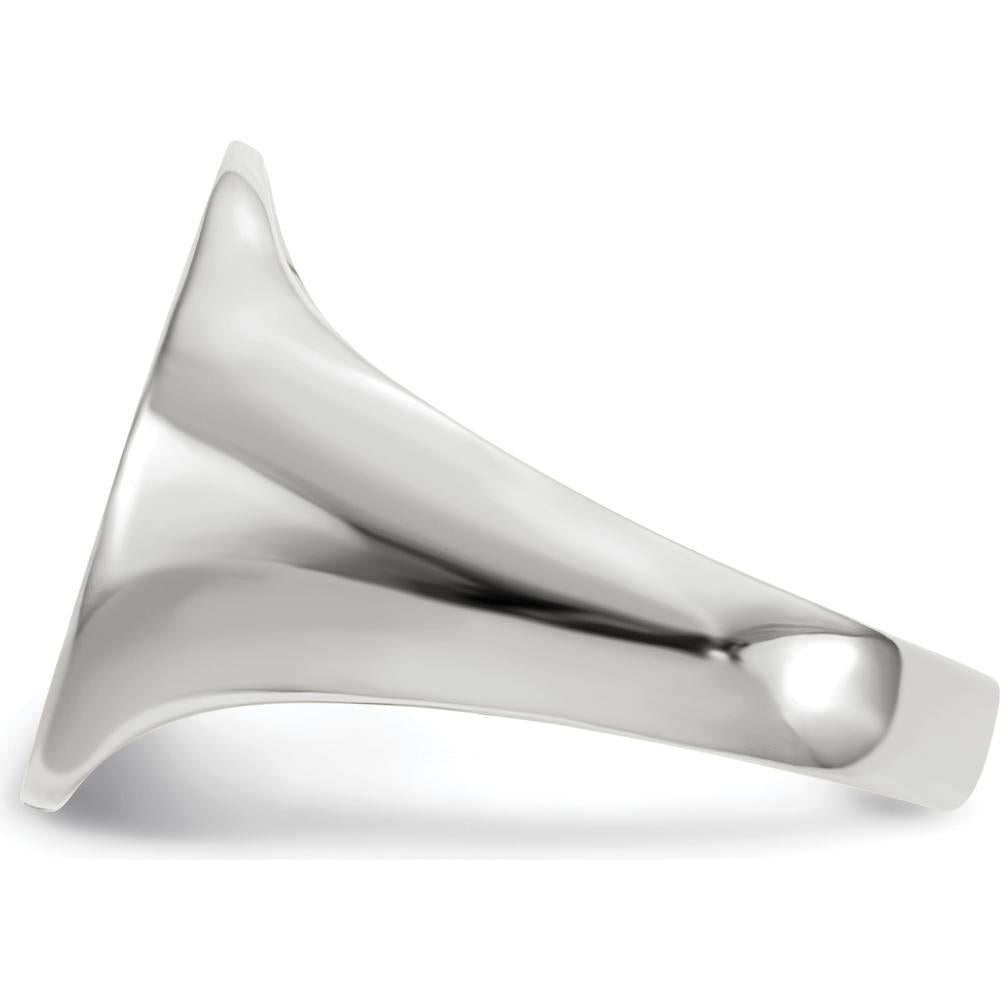 14K White Gold 15x18.5mm Closed Back Men's Signet Ring - Engravable and Sizable by 0