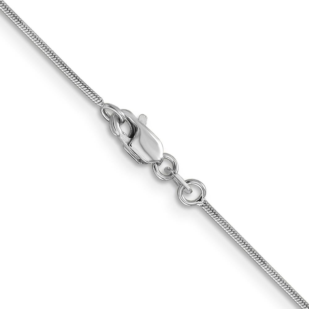 14K White Gold 16" 0.9mm Round Snake Chain with Lobster Clasp by Oro Pregiato
