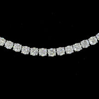 14K White Gold 16.04 Carats Tennis Necklace with Prong Set Round Brilliant Cut Lab Diamonds - 123 Stones, E-F Color, VS2 Clarity - Covaloro Fine Jewelry