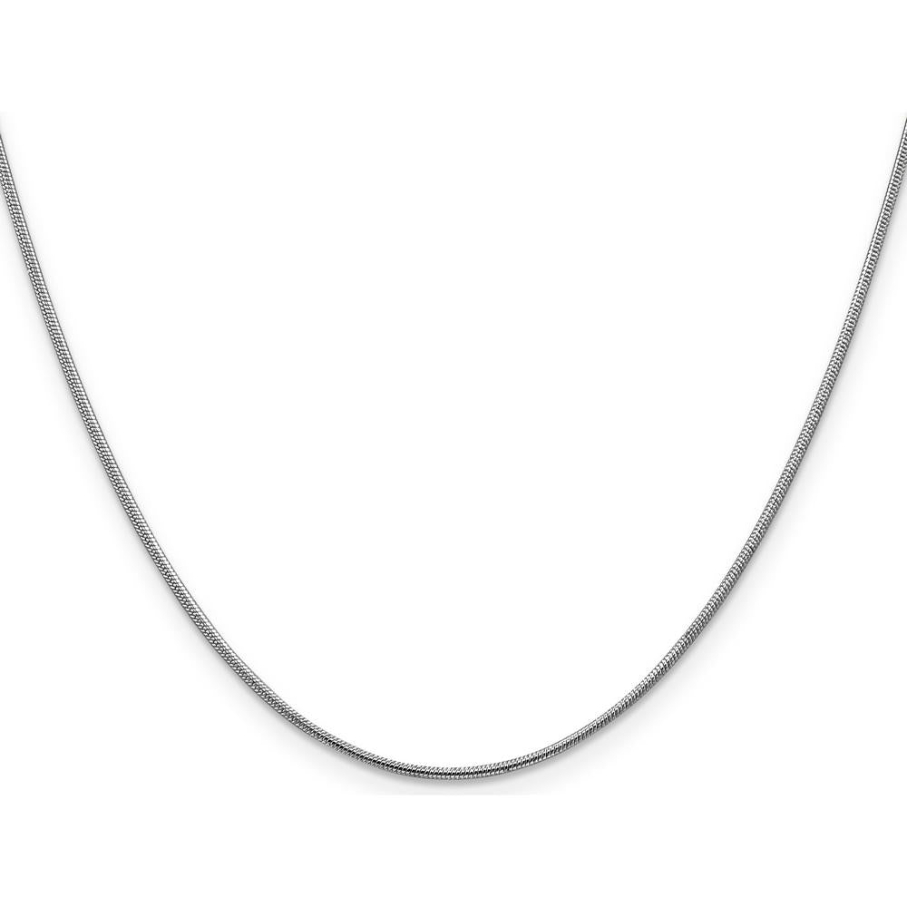 14K White Gold 16" 1.1mm Round Snake Chain with Lobster Clasp by Oro Pregiato