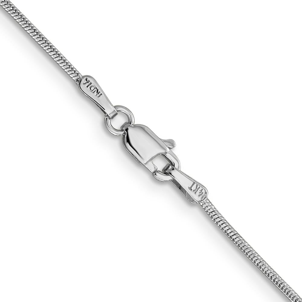 14K White Gold 16" 1.1mm Round Snake Chain with Lobster Clasp by Oro Pregiato
