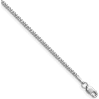 14K White Gold 16" 1.3mm Franco Chain with Lobster Clasp - Rhodium Plated Finish by Oro Pregiato