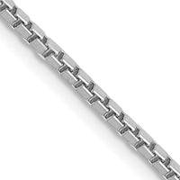 14K White Gold 16" 1.5mm Box Chain with Lobster Clasp and Rhodium Plating by Oro Pregiato