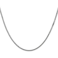 14K White Gold 16" 1.5mm Box Chain with Lobster Clasp and Rhodium Plating by Oro Pregiato