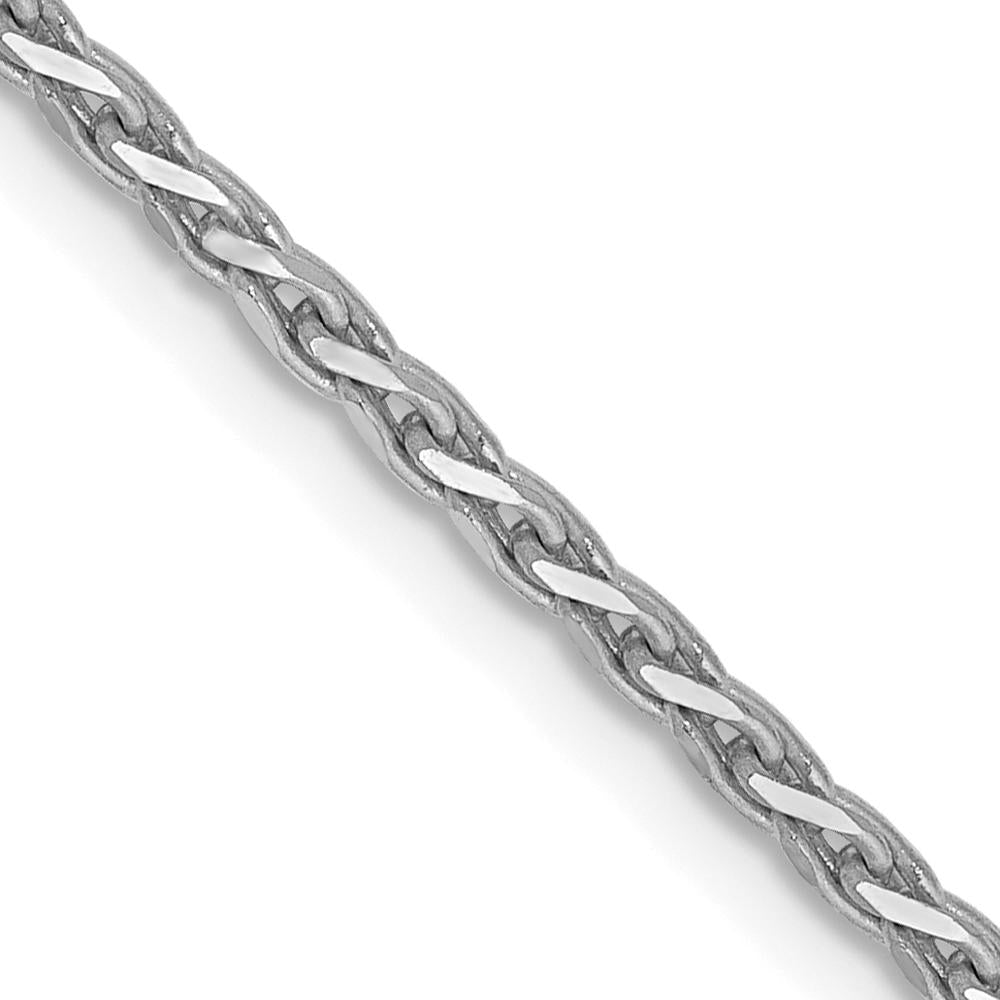 14K White Gold 16" 1.6mm Diamond-Cut Parisian Wheat Chain with Lobster Clasp by Oro Pregiato