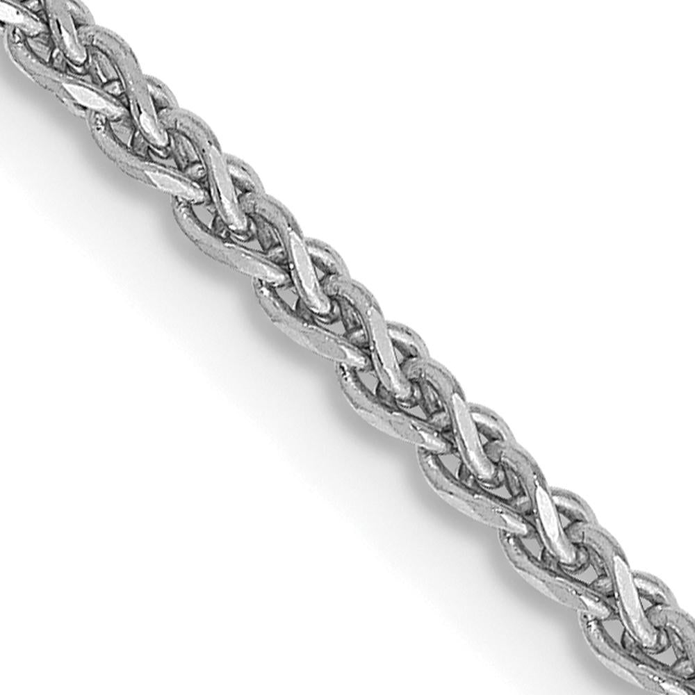 14K White Gold 16" 1.7mm Diamond-Cut Spiga Chain with Lobster Clasp by Oro Pregiato