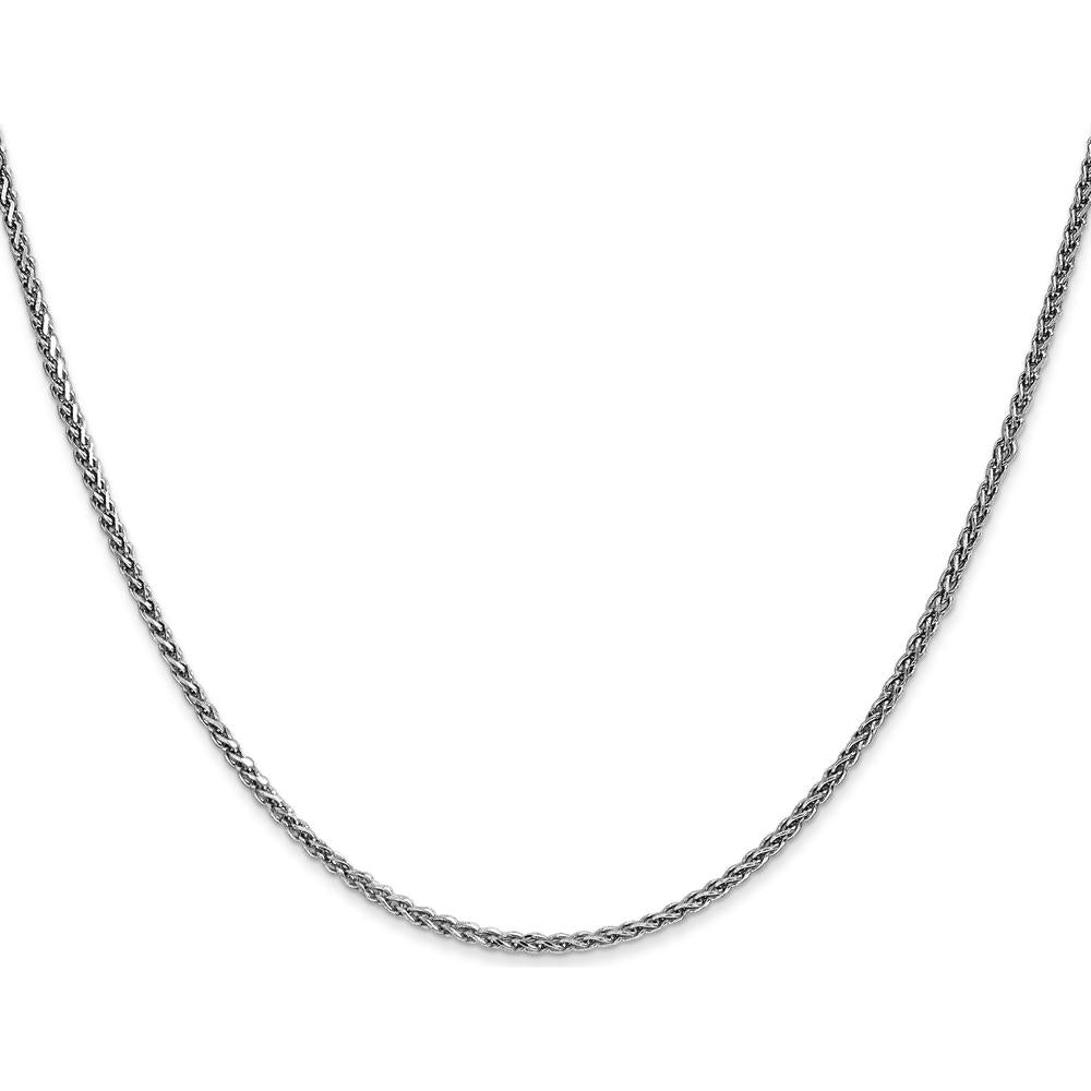 14K White Gold 16" 1.7mm Diamond-Cut Spiga Chain with Lobster Clasp by Oro Pregiato