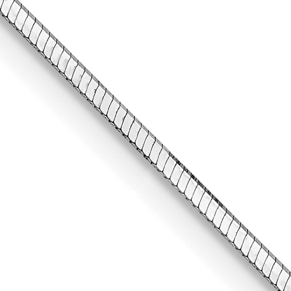 14K White Gold 16" 1mm Octagonal Snake Chain with Lobster Clasp - Polished Finish by Oro Pregiato