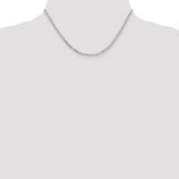 14K White Gold 16" 2.25mm Flat Figaro Chain with Lobster Clasp by 0