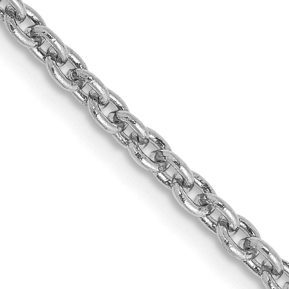 14K White Gold 16" 2.2mm Forzantine Cable Chain Necklace with Lobster Clasp - Polished Finish by Oro Pregiato