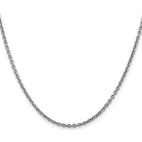 14K White Gold 16" 2.2mm Forzantine Cable Chain Necklace with Lobster Clasp - Polished Finish by Oro Pregiato