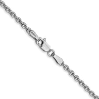 14K White Gold 16" 2.2mm Forzantine Cable Chain Necklace with Lobster Clasp - Polished Finish by Oro Pregiato