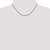 14K White Gold 16" 2.5mm Diamond-Cut Cable Chain Necklace with Lobster Clasp - Polished Finish by Oro Pregiato