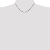 14K White Gold 16" 2.5mm Regular Rope Chain with Lobster Clasp - Polished Finish and Rhodium Plating by 0