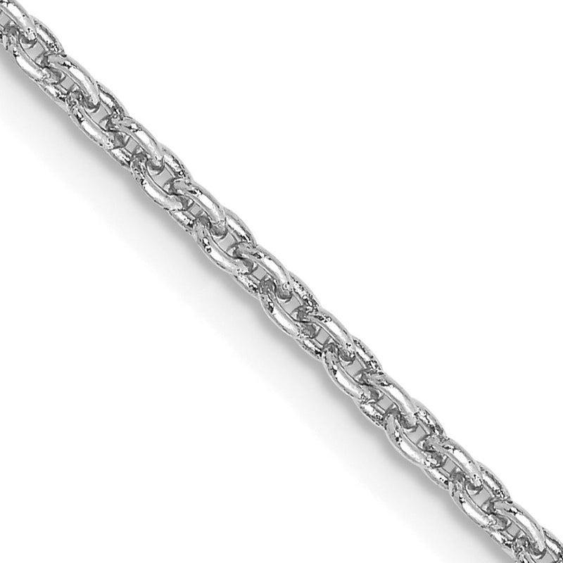 14K White Gold 16" 2mm Cable Link Chain Necklace with Lobster Clasp by Oro Pregiato