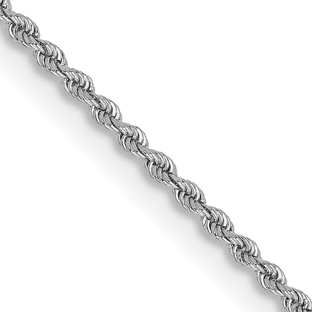 14K White Gold 16" 2mm Regular Rope Chain Necklace with Lobster Clasp by 0
