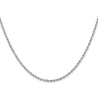 14K White Gold 16" 2mm Regular Rope Chain Necklace with Lobster Clasp by 0