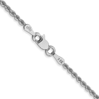 14K White Gold 16" 2mm Regular Rope Chain Necklace with Lobster Clasp by 0
