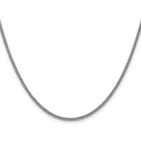 14K White Gold 16" 2mm Semi-Solid 3-Wire Wheat Chain with Lobster Clasp by Oro Pregiato