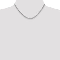 14K White Gold 16" 3.35mm Semi-Solid Curb Chain with Lobster Clasp - Polished Finish by Oro Pregiato