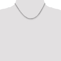 14K White Gold 16" 3mm Concave Anchor Chain with Lobster Clasp by 0