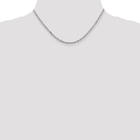 14K White Gold 16" 3mm Diamond-Cut Round Open Link Cable Chain with Lobster Clasp by Oro Pregiato