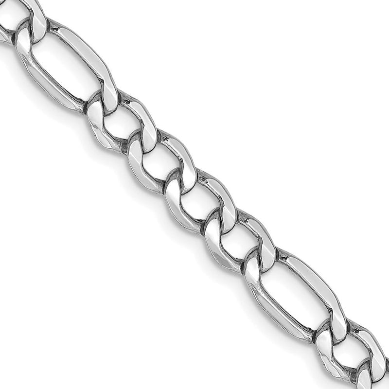 14K White Gold 16" 5.75mm Figaro Chain Necklace with Lobster Clasp - Polished Finish by Oro Pregiato